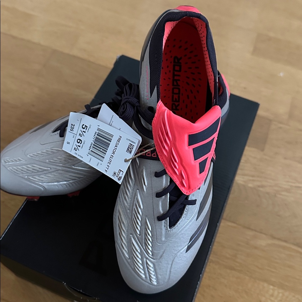 Adidas Predator Elite FT FG Cleats in Silver and Pink